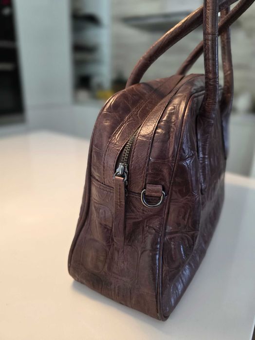 Mala em pele genuína Adolfo Dominguez