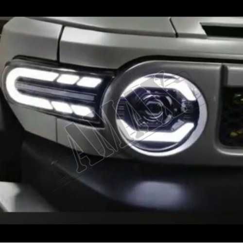АКЦИЯ Передние фары+поворотники (LED) NEW DESIGN Toyota FJ Cruiser