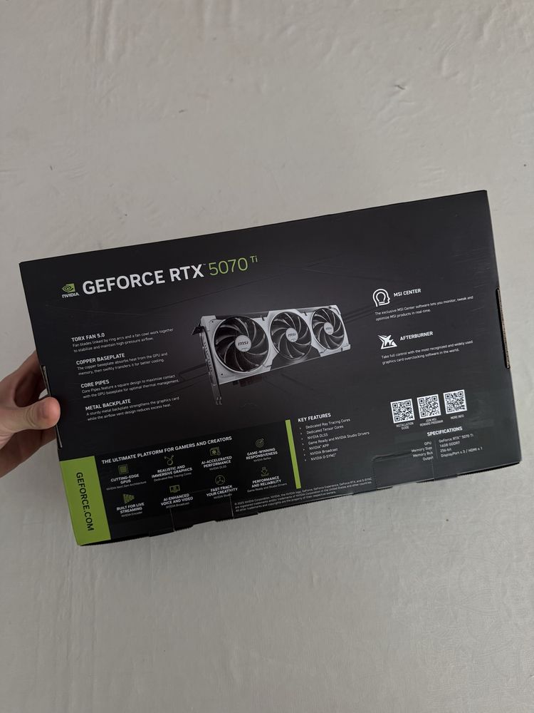 MSI GeForce® RTX 5070 Ti VENTUS 3X OC 16GB GDDR7 DLSS4