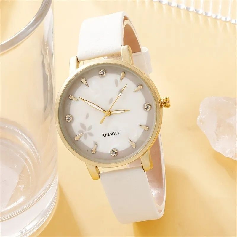 Biały zestaw zegarek plus bransoletki