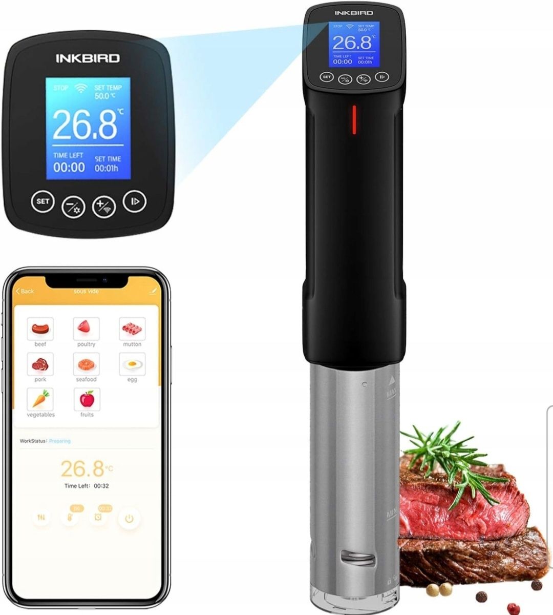 INKBIRD WIFI SOUS VIDE 1000W Cyrkulator termiczny
