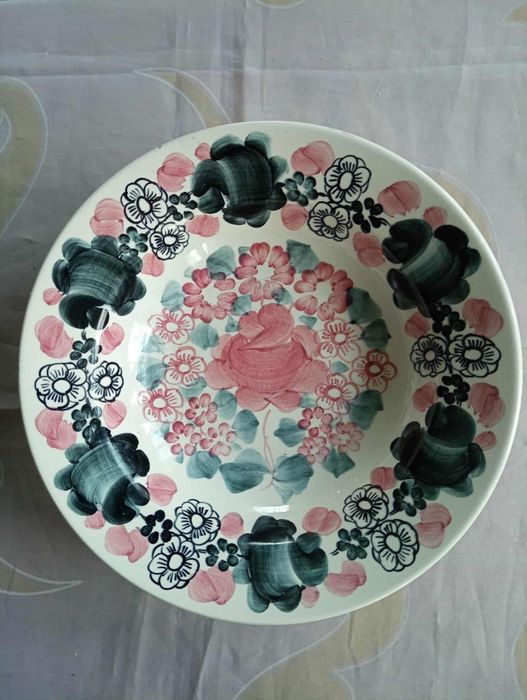 Talerz dekoracyjny fajans Włocławek PRL