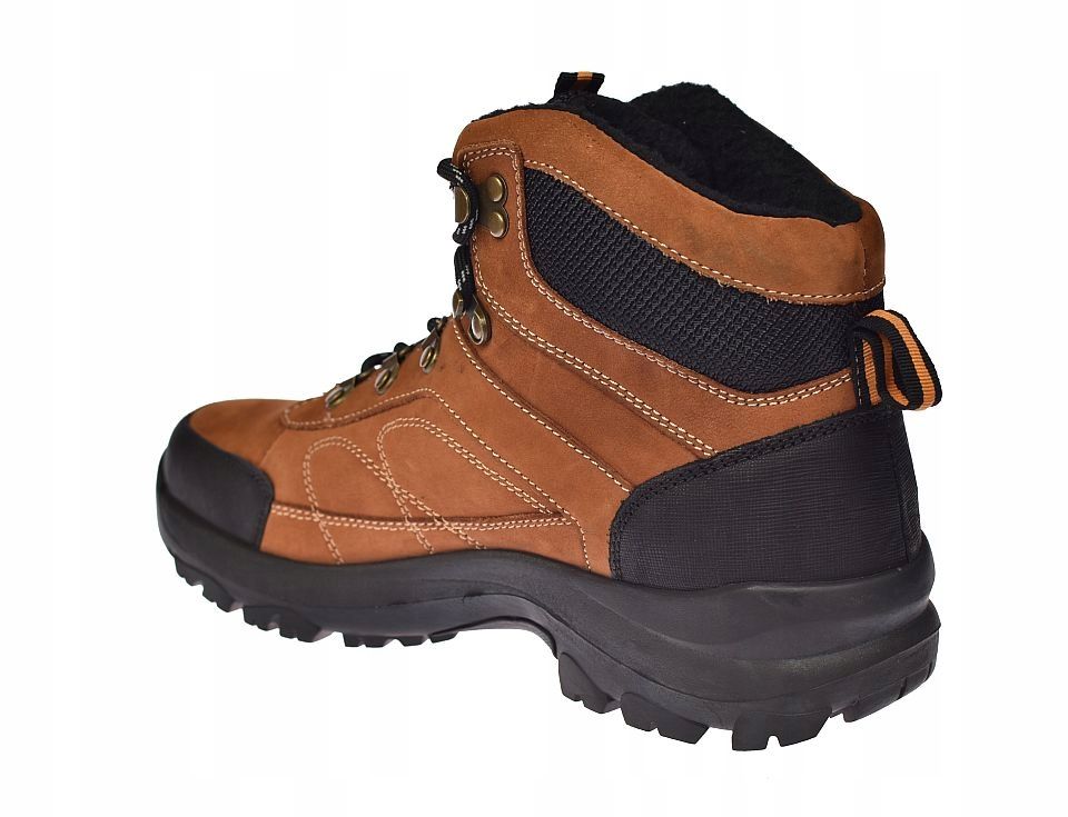 Buty trekkingowe męskie trapery ze skóry na suwak CY58/23 BR r.45