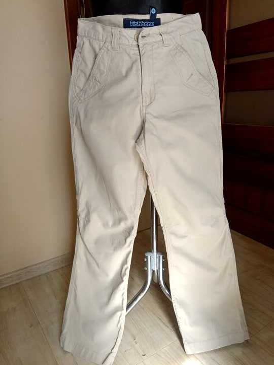 Beżowe damskie spodnie bawełniane Fishbone S
