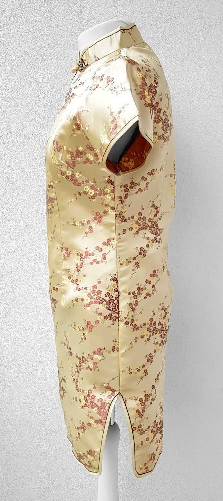 Sukienka qipao + szpilki drewniane do włosów gratis Nowa Rozm. XL