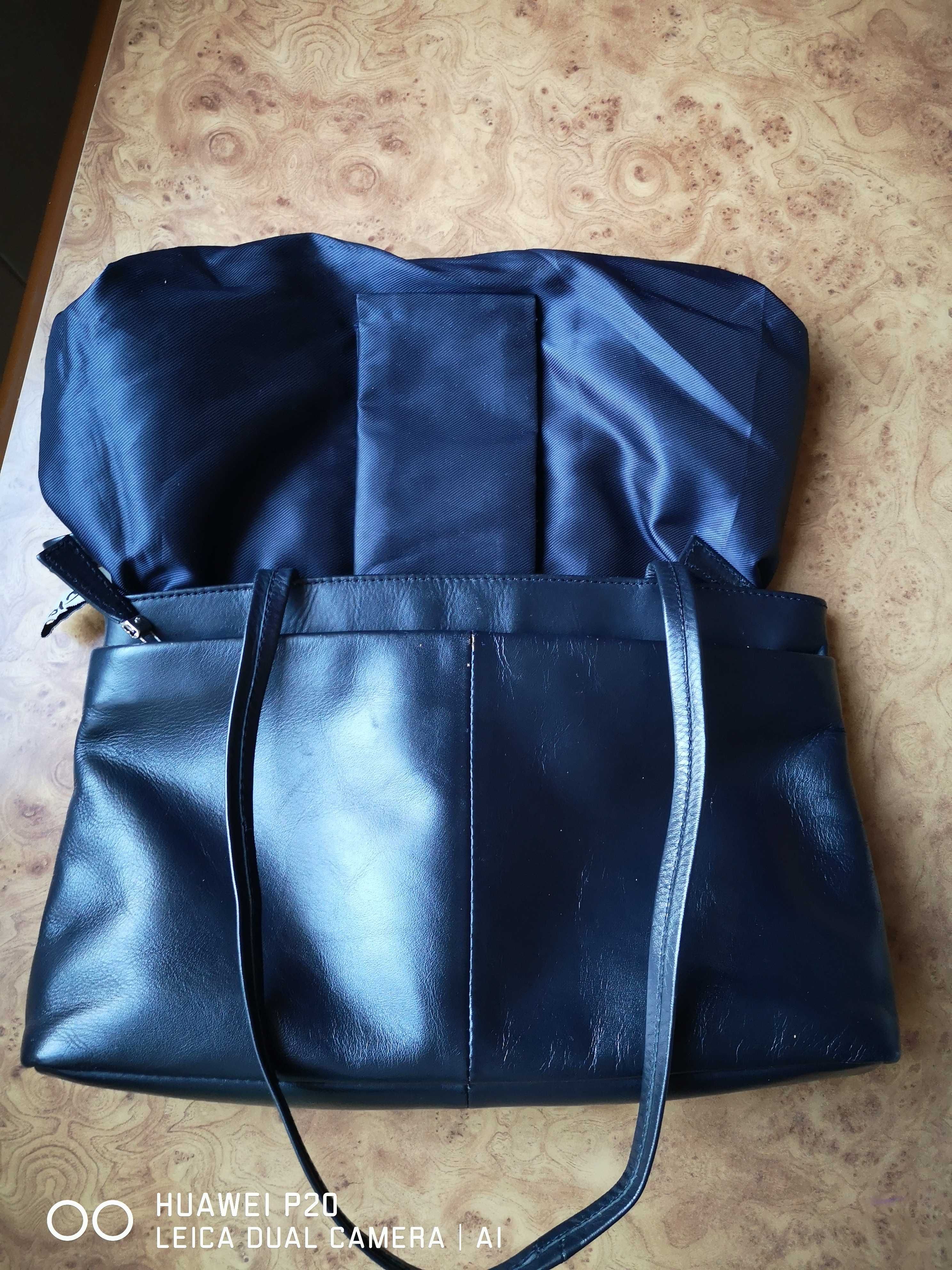 Tula сумка шкіряна темно синього кольору