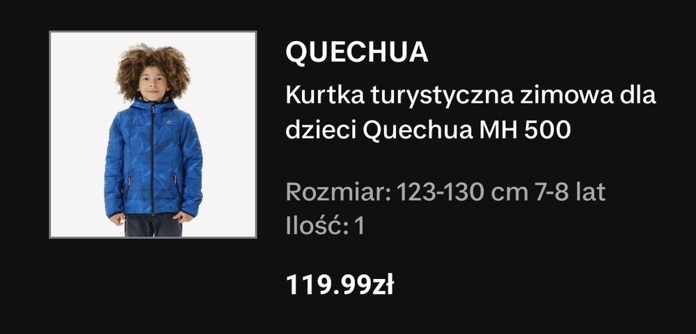 Kurtka zimowa Quechua MH 500 chłopięca