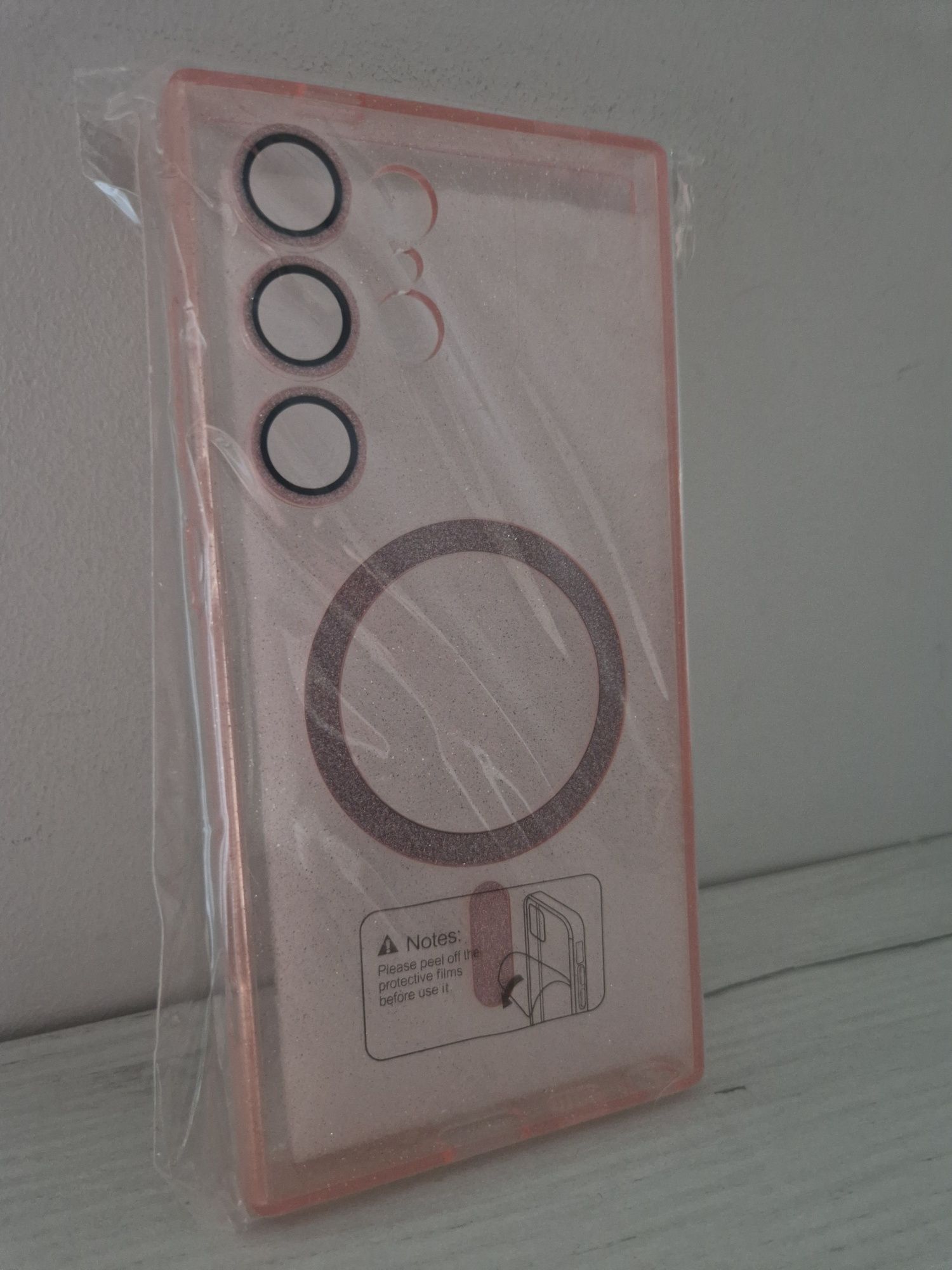 Glitter Magsafe Case do Samsung Galaxy S23 Ultra różowy clear