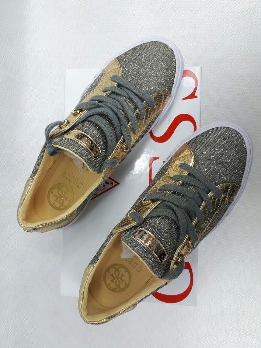 Sneakersy GUESS złote srebrne brokat FLMEG1FAM12 eu 40 trampki obuwie
