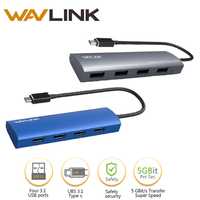 Wavlink WL-UH3047C USB 3.1 type-c алюминиевый хаб разветвитель 4 USB