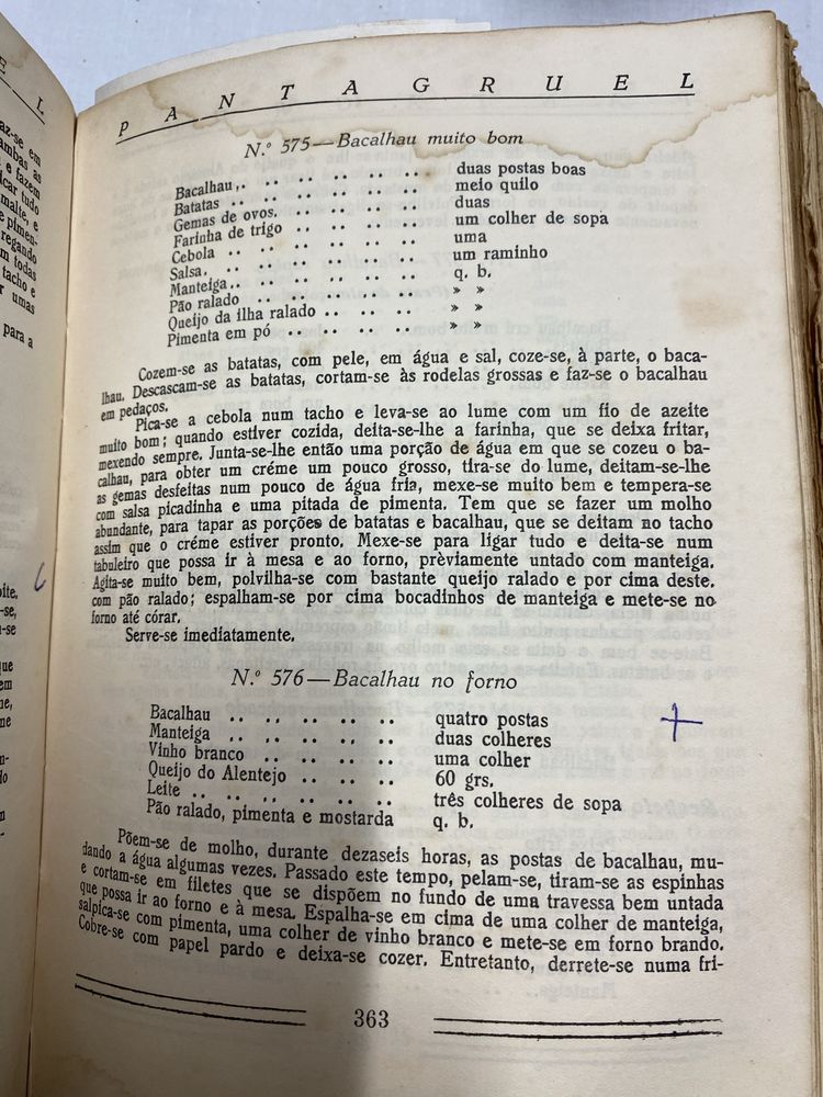 Livro cozinha Pantagruel edicao 1950 /muito antiga(rara)
