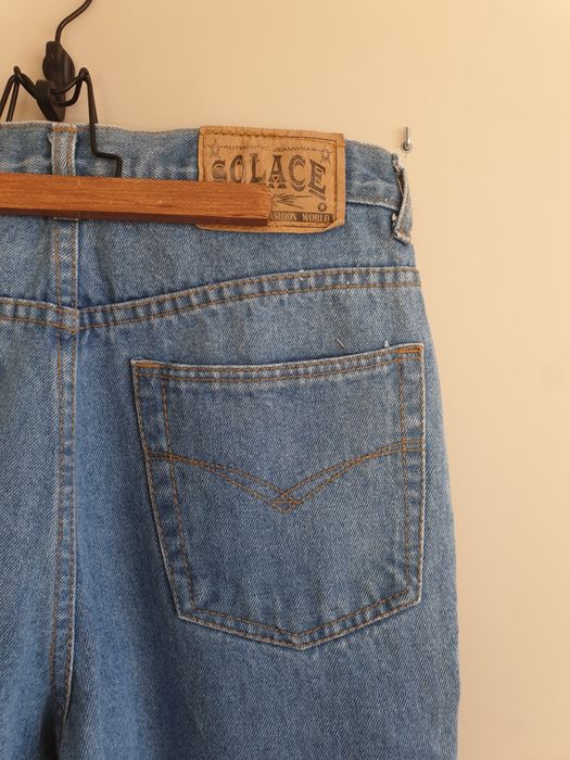 Spodnie klasyczne jeansy z prostymi nogawkami vintage niebieskie nowe