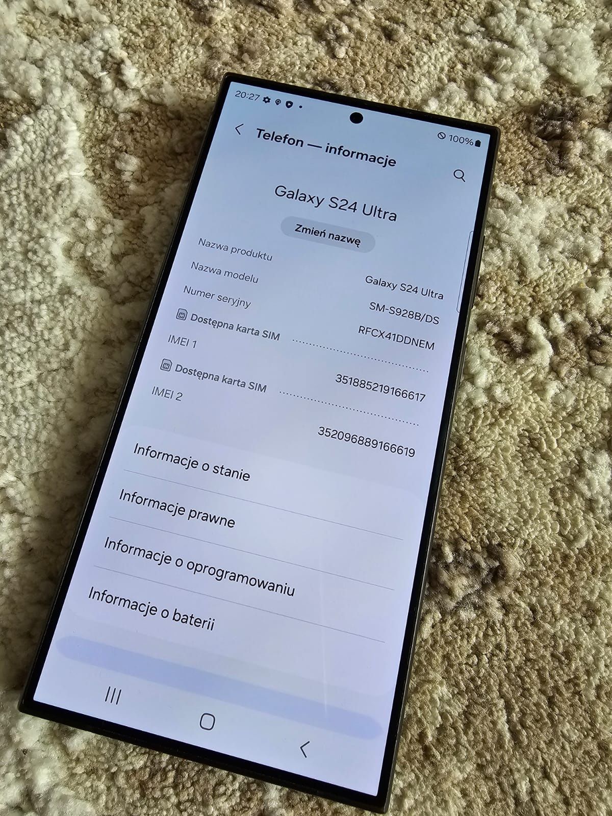 Samsung S24 Ultra 256GB Black Idealny stan, pudełko, rachunek
