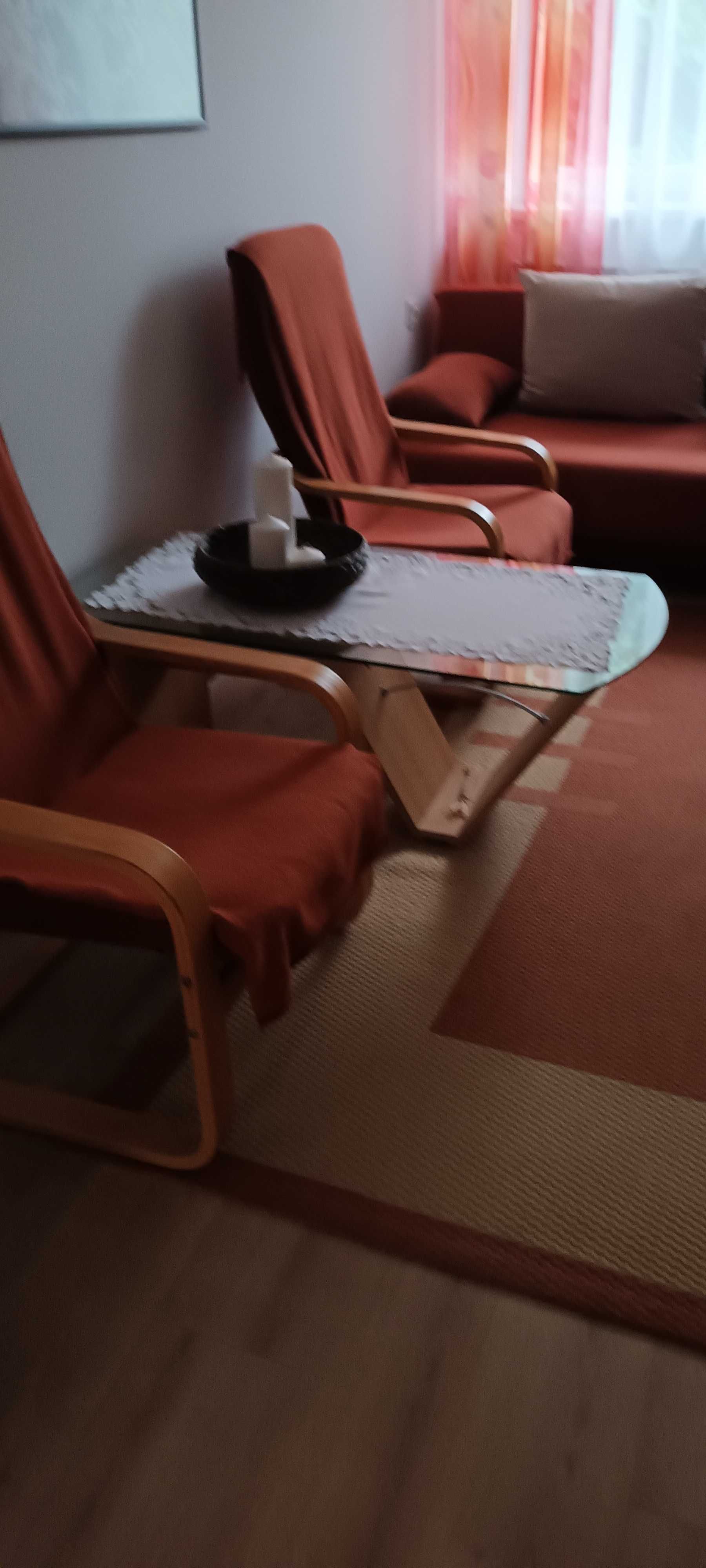 Sofa 2 osobowa z funkcją spania plus dwa fotele i ława