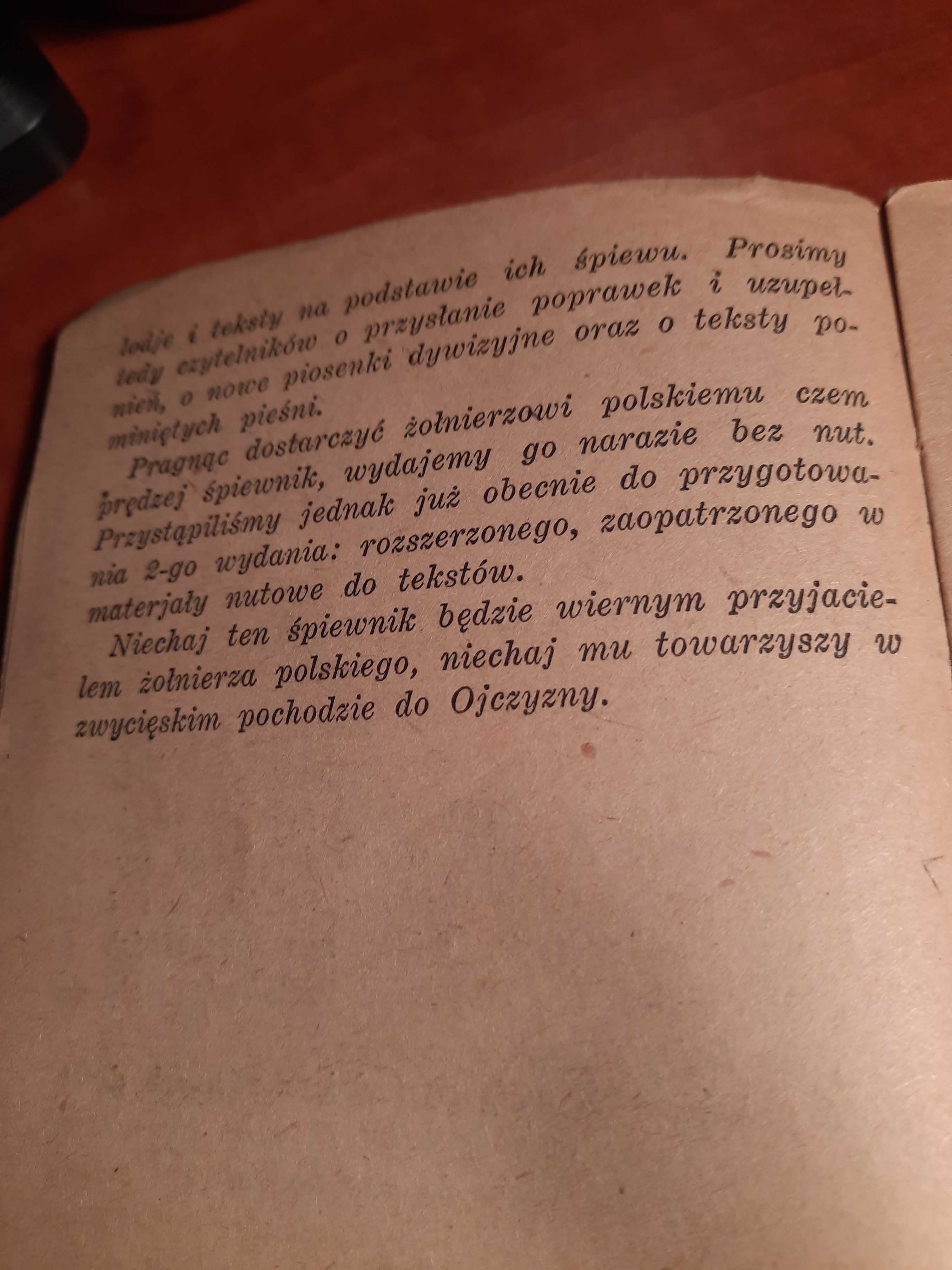 Śpiewnik żołnierza polskiego pamiątki PRL wydanie 1945 r ZPP