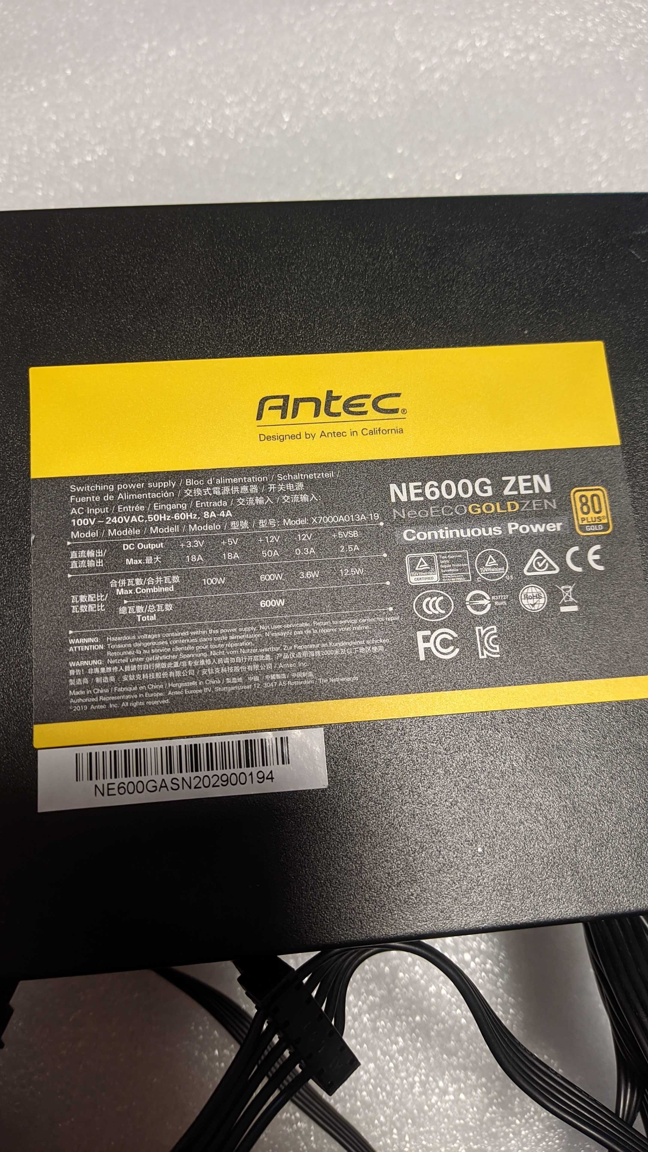 Блок живлення Antec NE600G Zen 600W