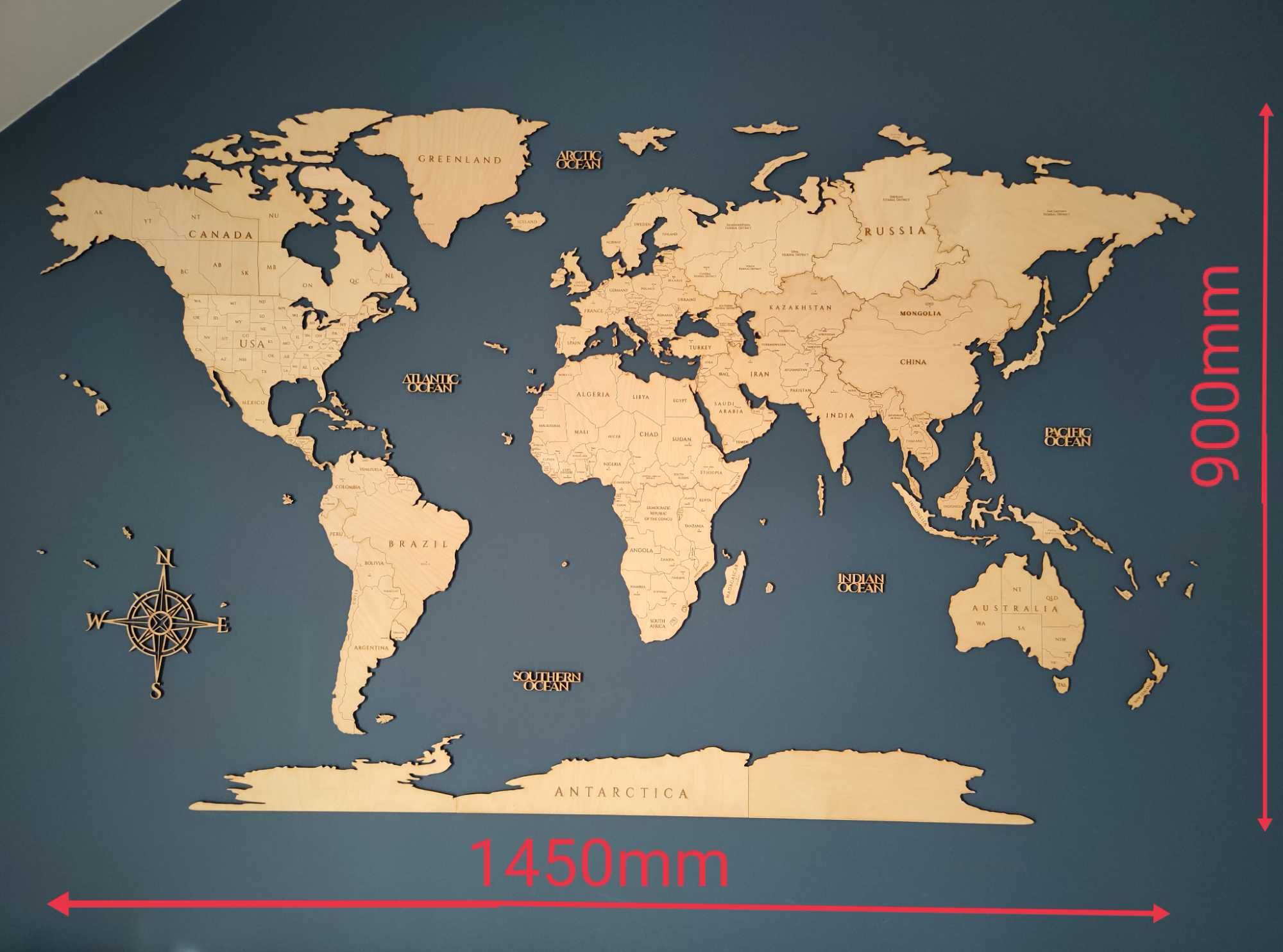Drewniana Mapa Świata