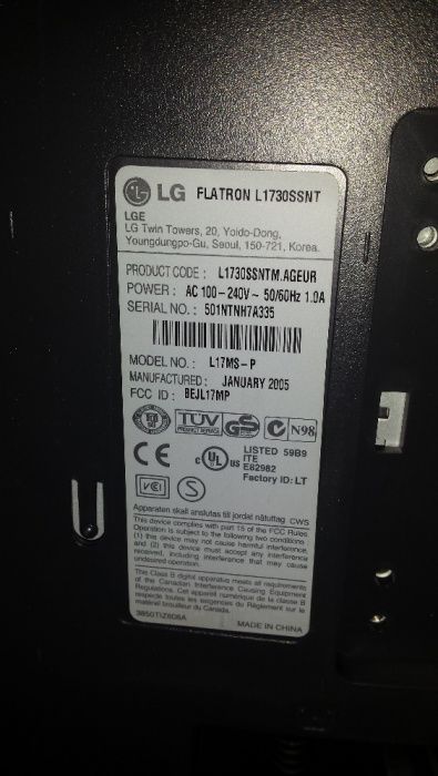 Monitor LG Flatron L1730SSNT