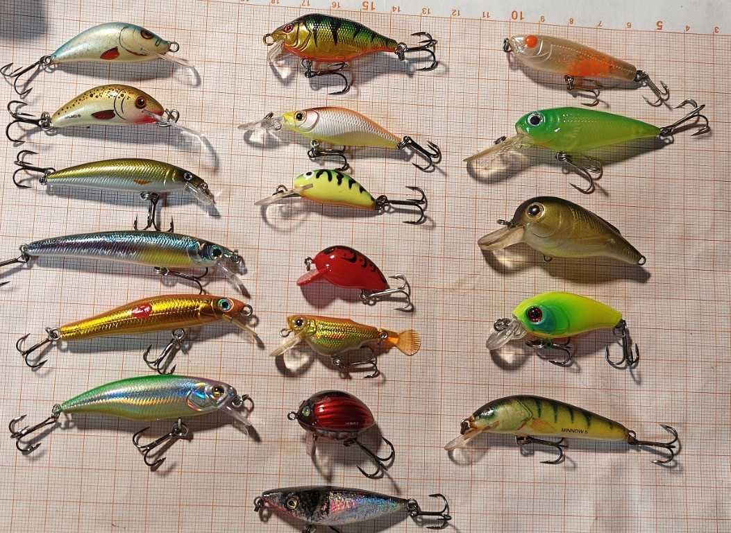 A. wielki zestaw małych woblerków Salmo, Yozuri, Strike pro, Cormoran