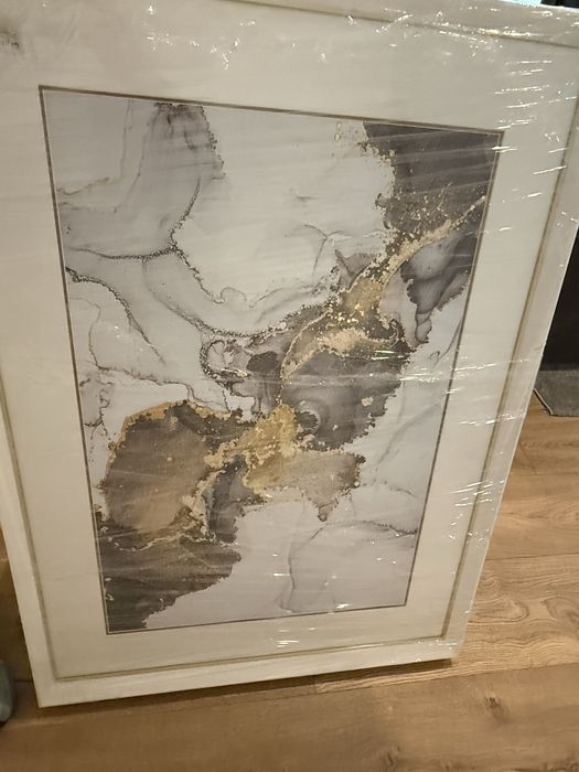 Dois quadros com pintura abstrata JLau