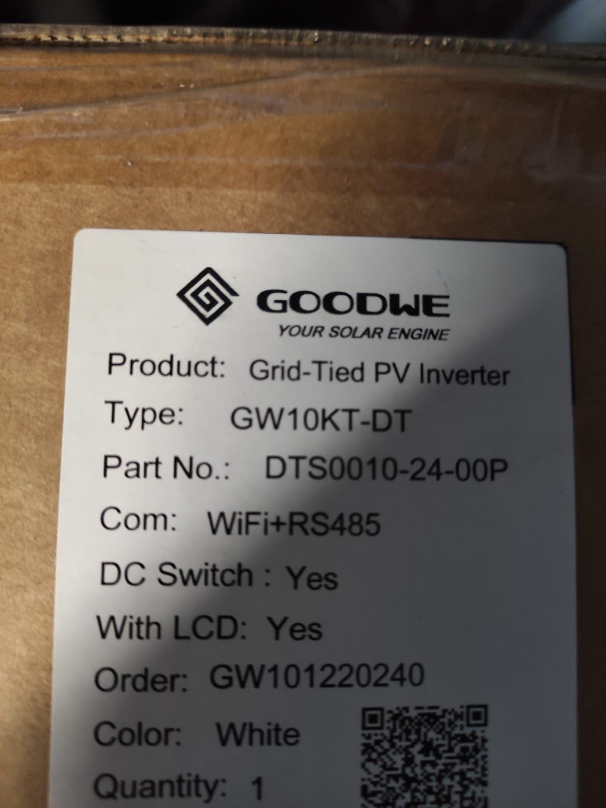 GOODWE GW10KT-DT Grid-Tied PV inverter