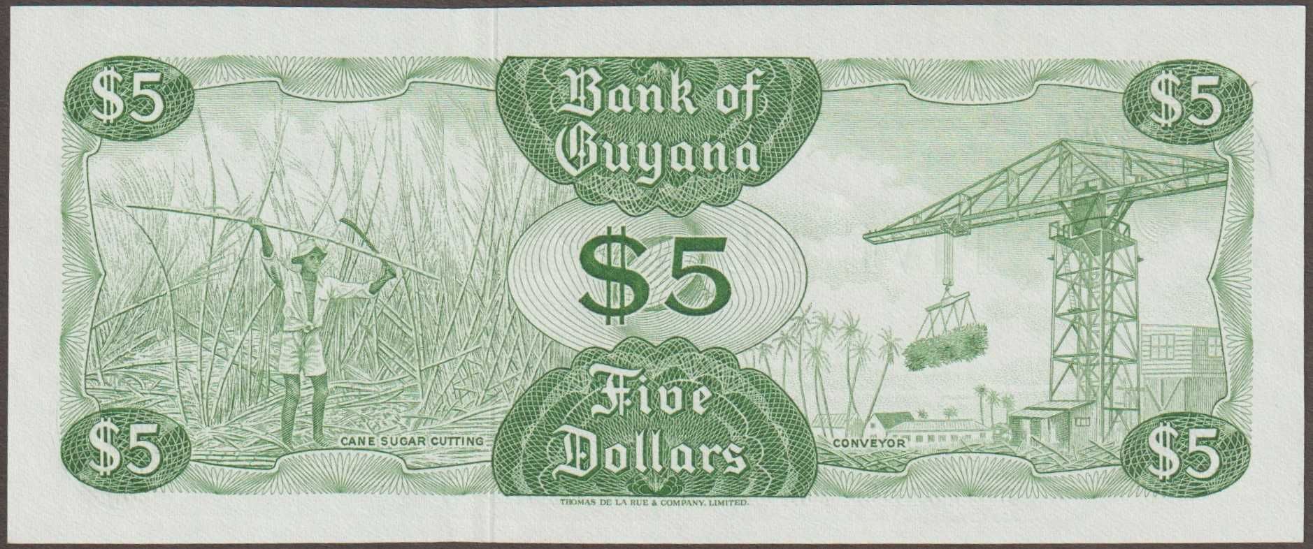 Gujana 5 dolarów 1983 - stan bankowy UNC