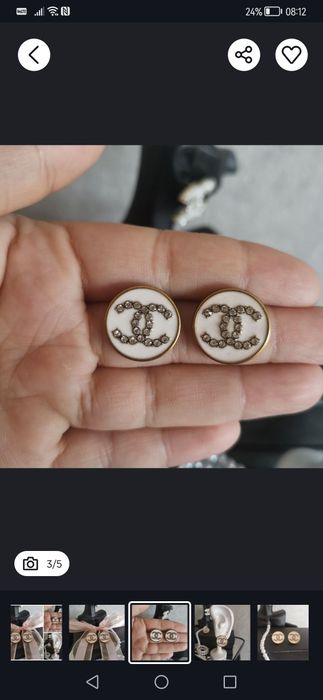 Śliczne kolczyki cc wkrętki cyrkonie kryształki okrągłe