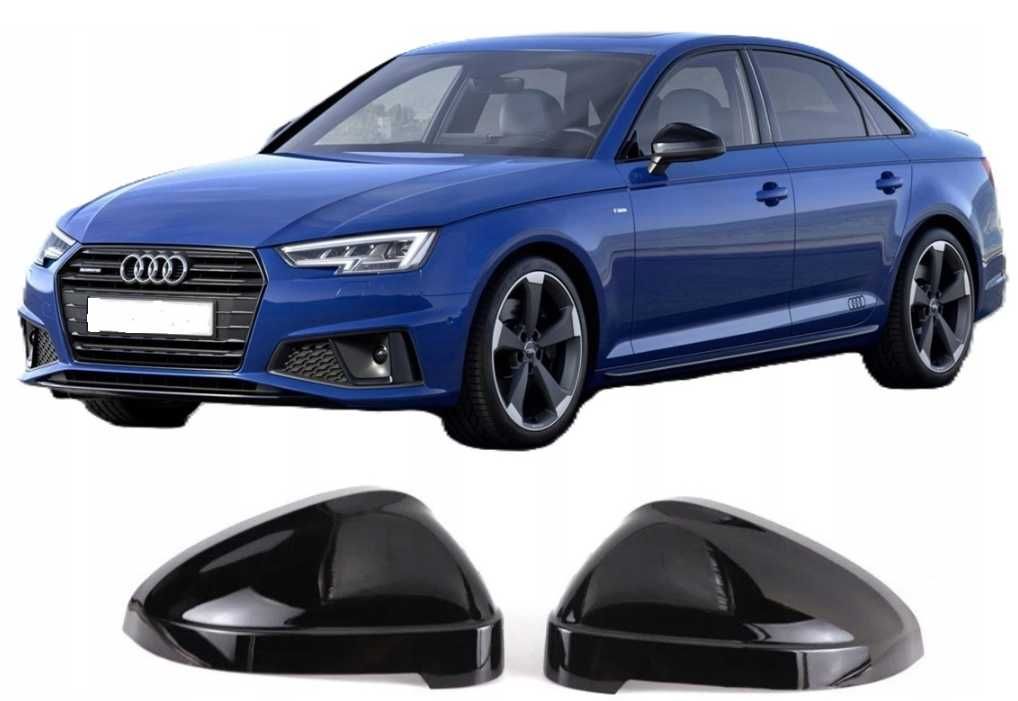 Nakładki Obudowy Lusterek AUDI A4 B9 S4 RS4 A5 S5 RS5 CZARNY POŁYSK