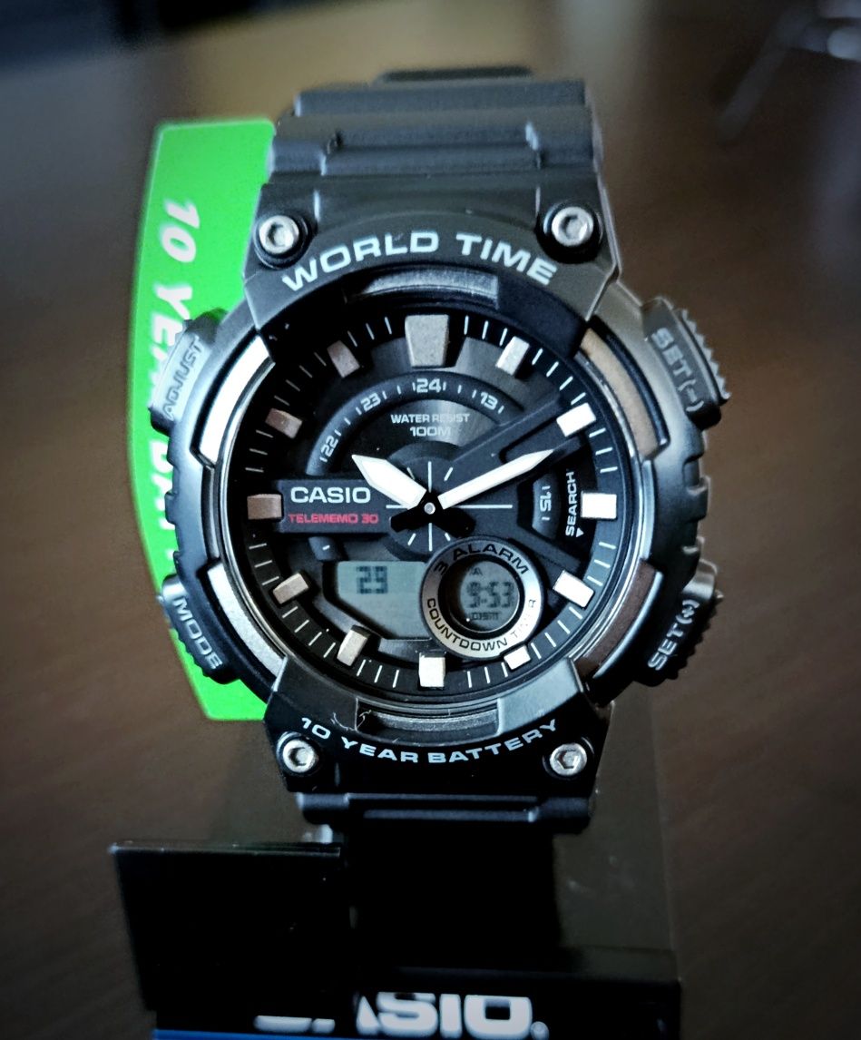 Casio AEQ110W Telememo. Записная книжка/100м.