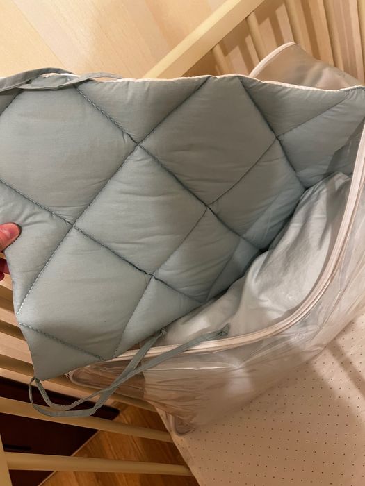 Дитяче деревʼяне ліжечко з матрасом + постіль НОВЕ