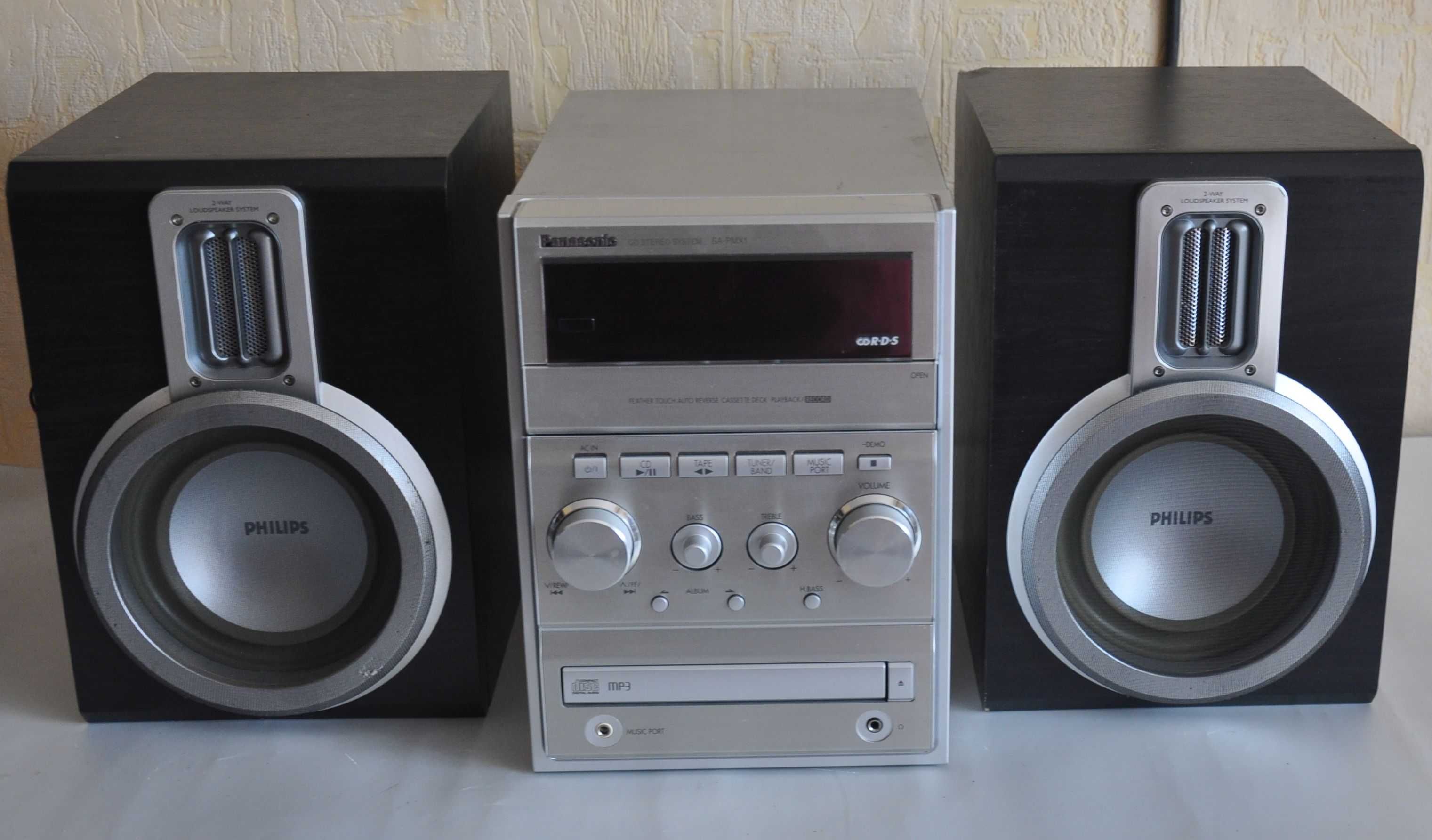 Wieża Panasonic SA-PMX1 CD-mp3 kaseta radio RDS