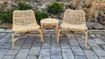 Dwa fotele i stolik kawowy Ikea Tankvard rattan