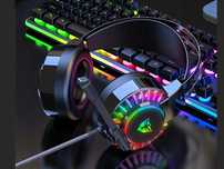 Słuchawki Dla Graczy Gamingowe Nauszne LED RGB Przewodowe Z Mikrofonem