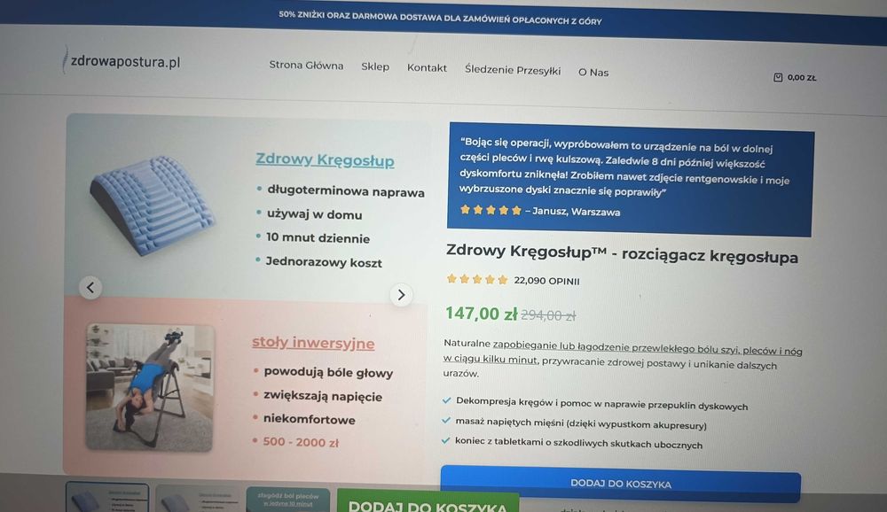 Rozciągacz kręgosłupa -zdrowy kręgosłup