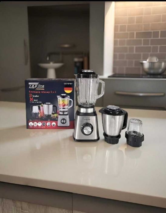 Стаціонарний блендер 2000вт із кофемолкою та мясорубкою 3в1