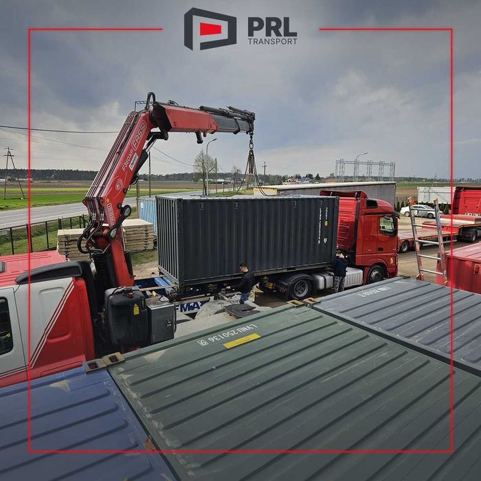 HDS Warszawa Dźwig Kontener REKLAMA Rozładunek Łomianki- Nowy Dwór Maz