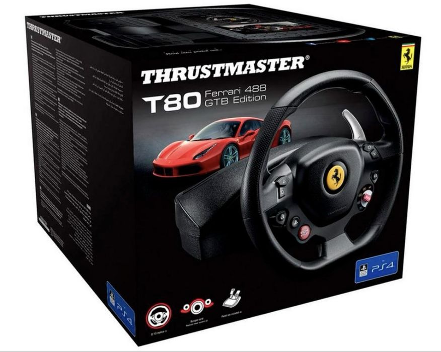 Volante T80 Ferrari 488 GTB Edition (compatível com PC, PS4 e PS5)