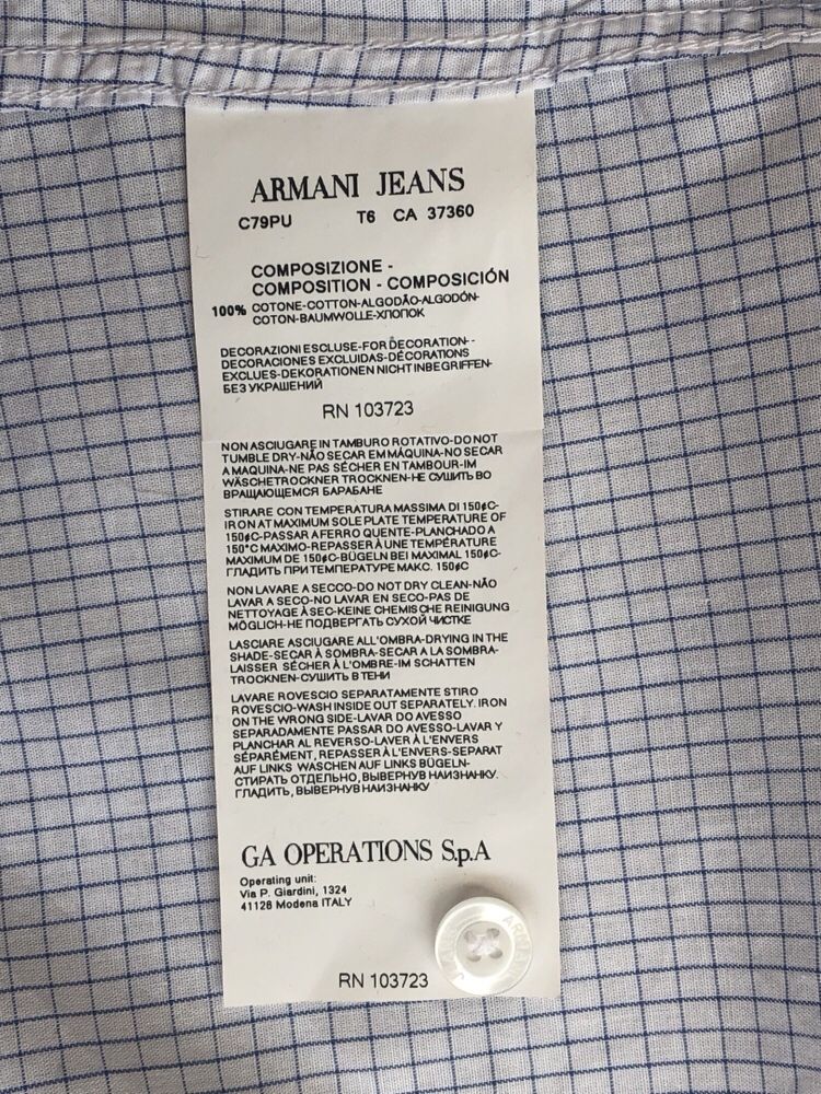 Сорочка/Рубашка Armani Jeans Regular Fit Check Shirt