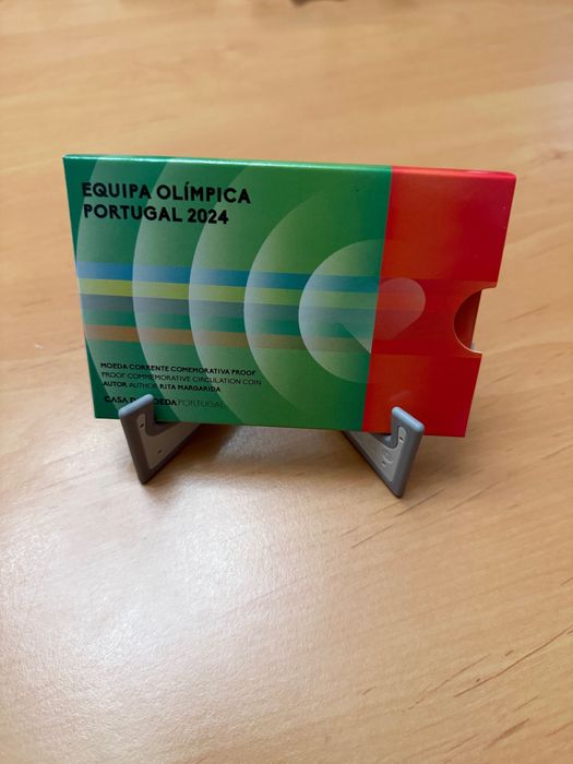Moeda 2€ colorida Portugal Jogos Olímpicos 2024 Proof