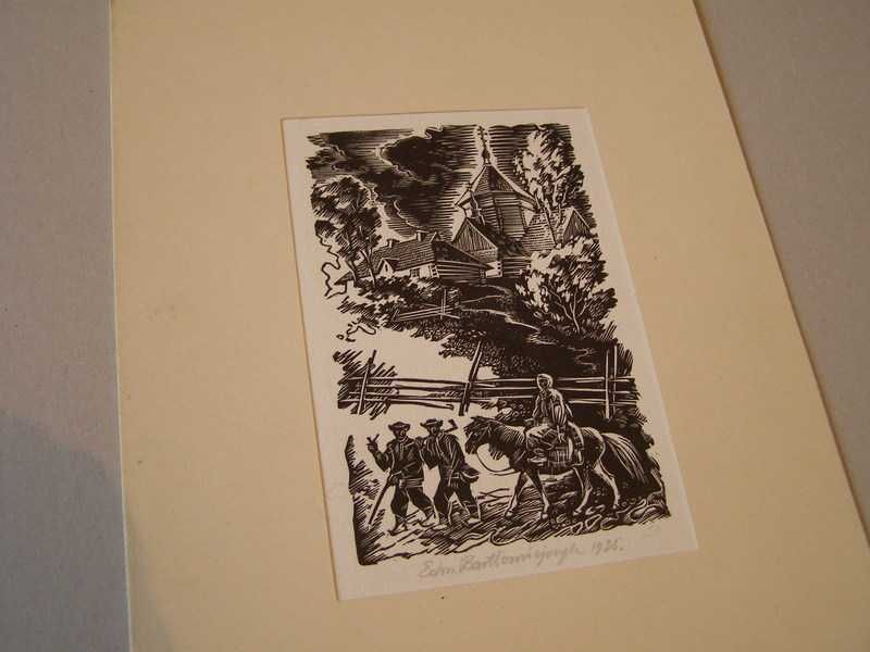 Ed. Bartłomiejczyk - Scena huculska - drzeworyt sygn. 1935.