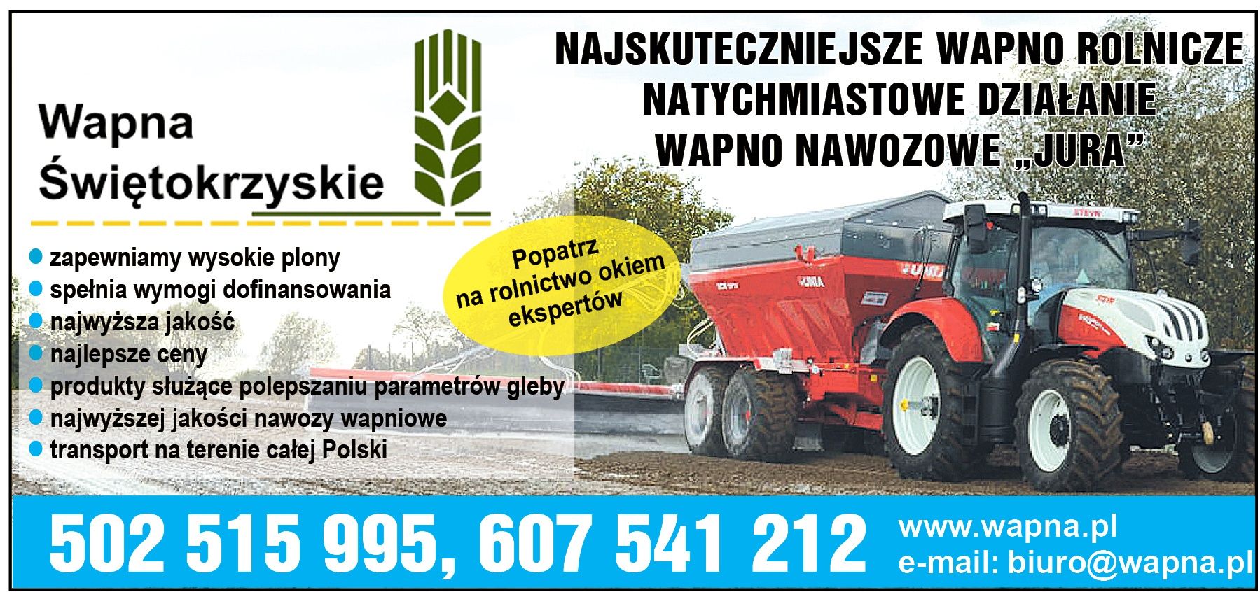 Wapno Nawozowe- Rolnicze Węglanowe Magnezowe Kreda -DOTACJE PL*