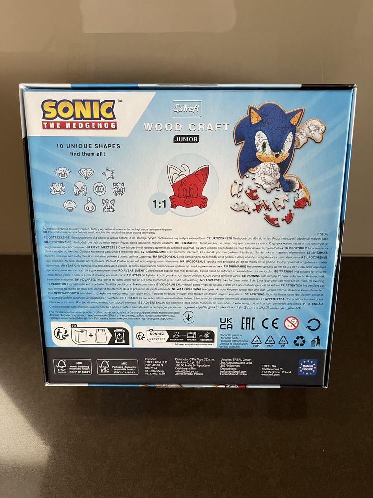 Trefl Sprytny Sonic, puzzle drewniane, 50 elementów