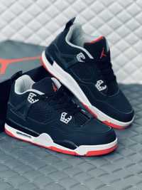 Кроссовки мужские Nike Retro Jordan 4 black red кросовки Найк Джордан