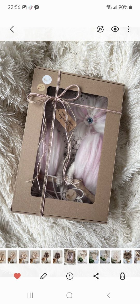 Makrama sowa ozdoba na salonu sypialni na prezent HANDMADE puchacz