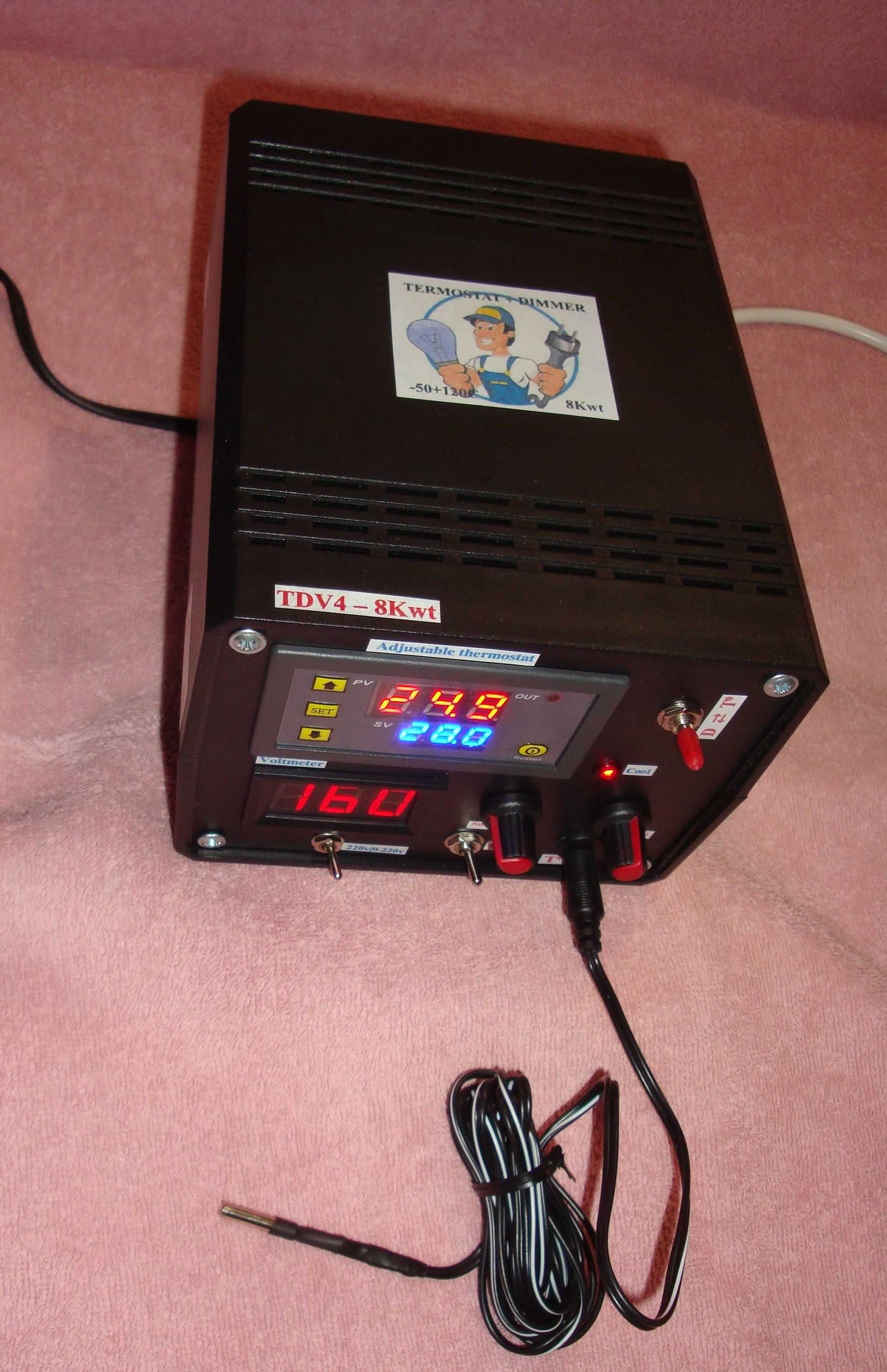 Терморегулятор з регулятором потужності 8 Квт мережевий 220в