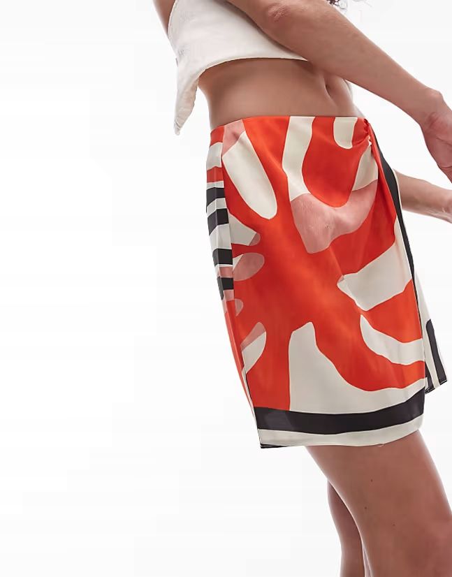 Topshop 44 Xxl Wzorzysta Spódnica Mini J28942