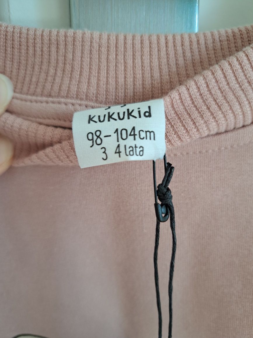 Bluza sukienka sweatshirt kukukid 98/104 koń pale horse