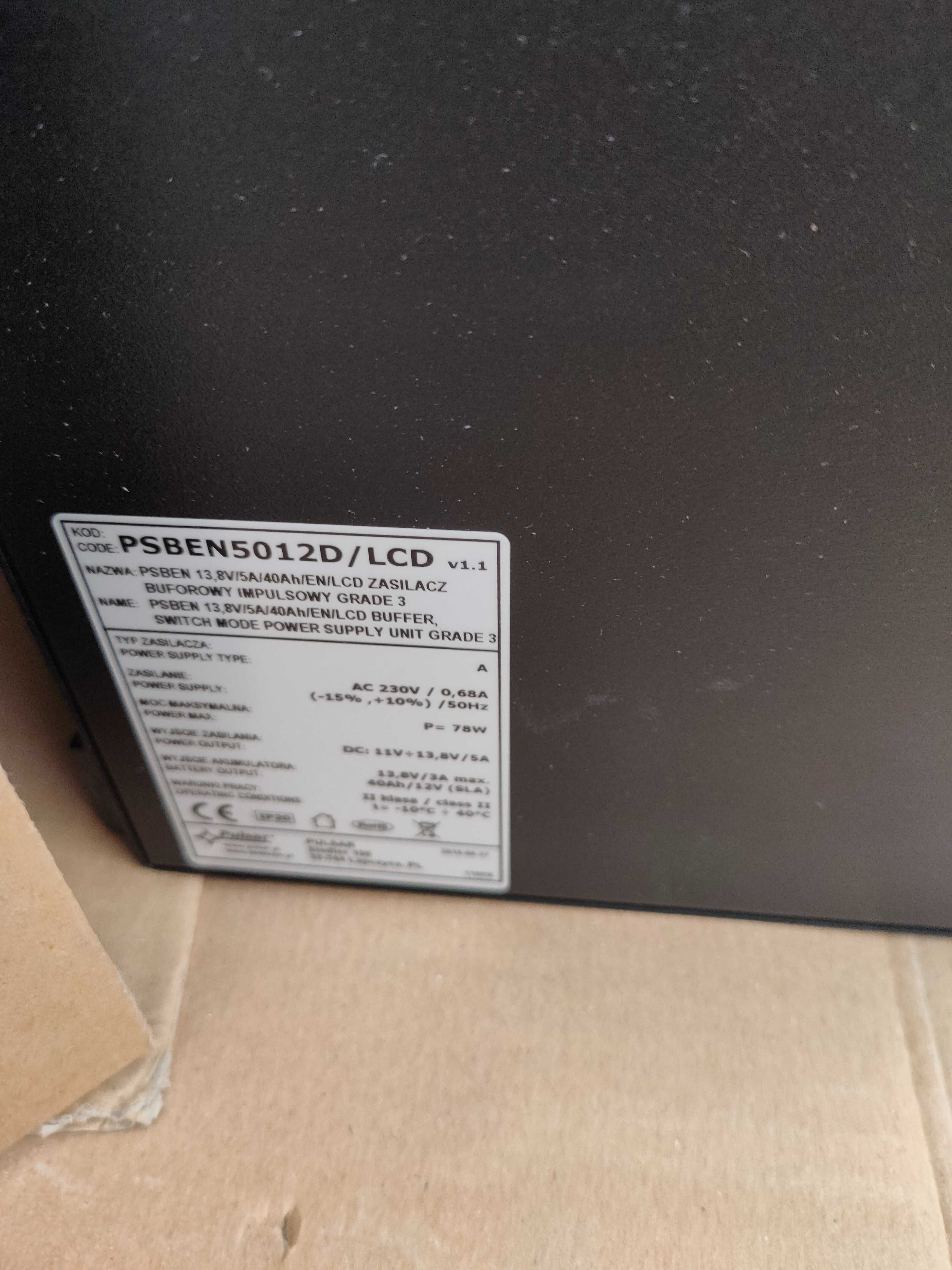 Zasilacz buforowy 13.8V, 5A zgodny z Grade3 PULSAR PSBEN-5012D