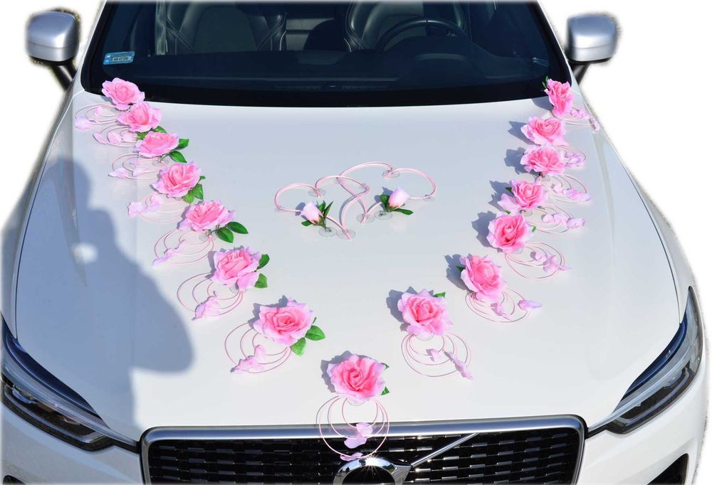 DUŻA piękna ozdoba dekoracja na samochód ślubny NOWA 342