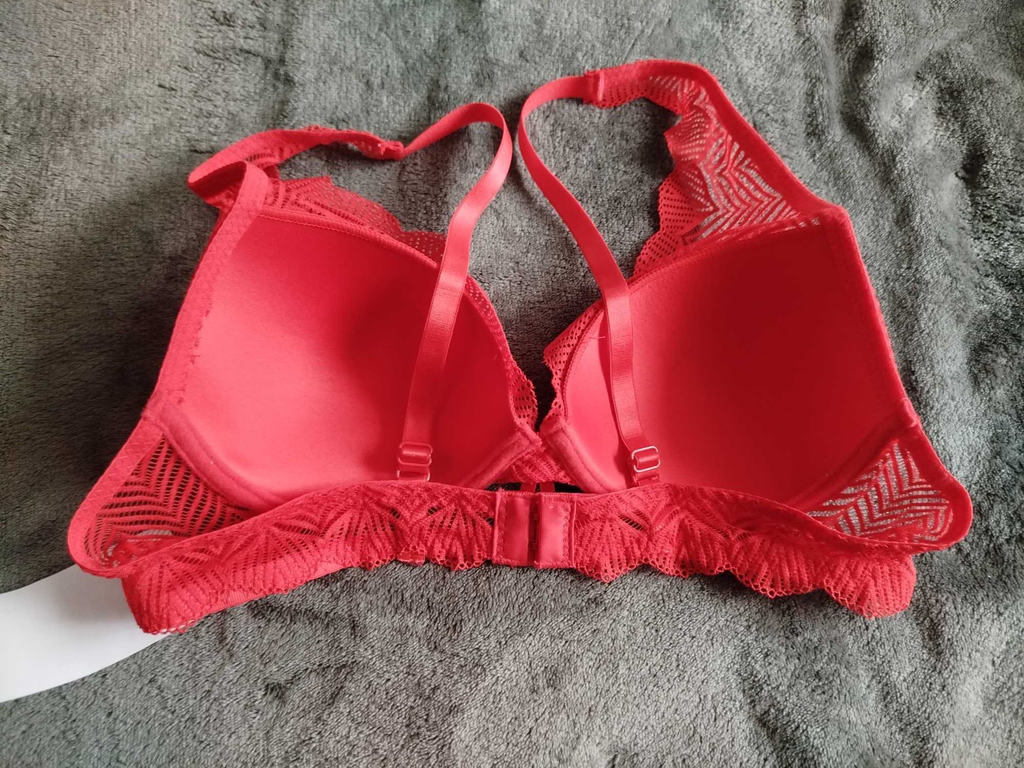 Nowy czerwony stanik biustonosz damski rozmiar 80 B TK Maxx